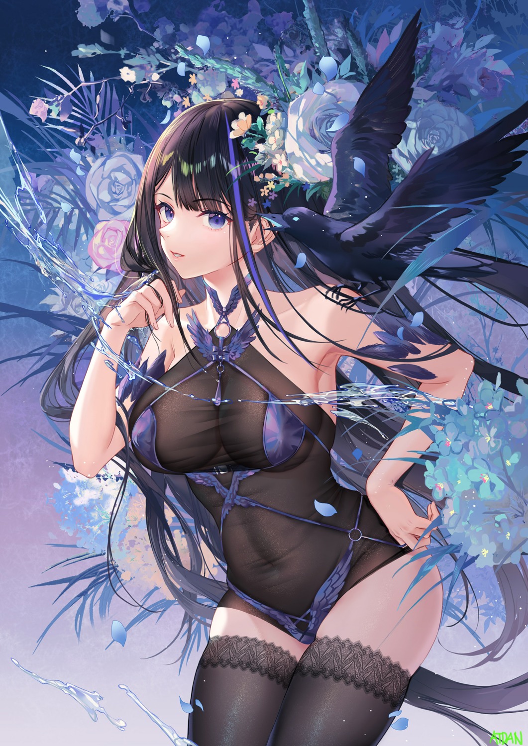 atdan bikini erect_nipples leotard see_through swimsuits thighhighs