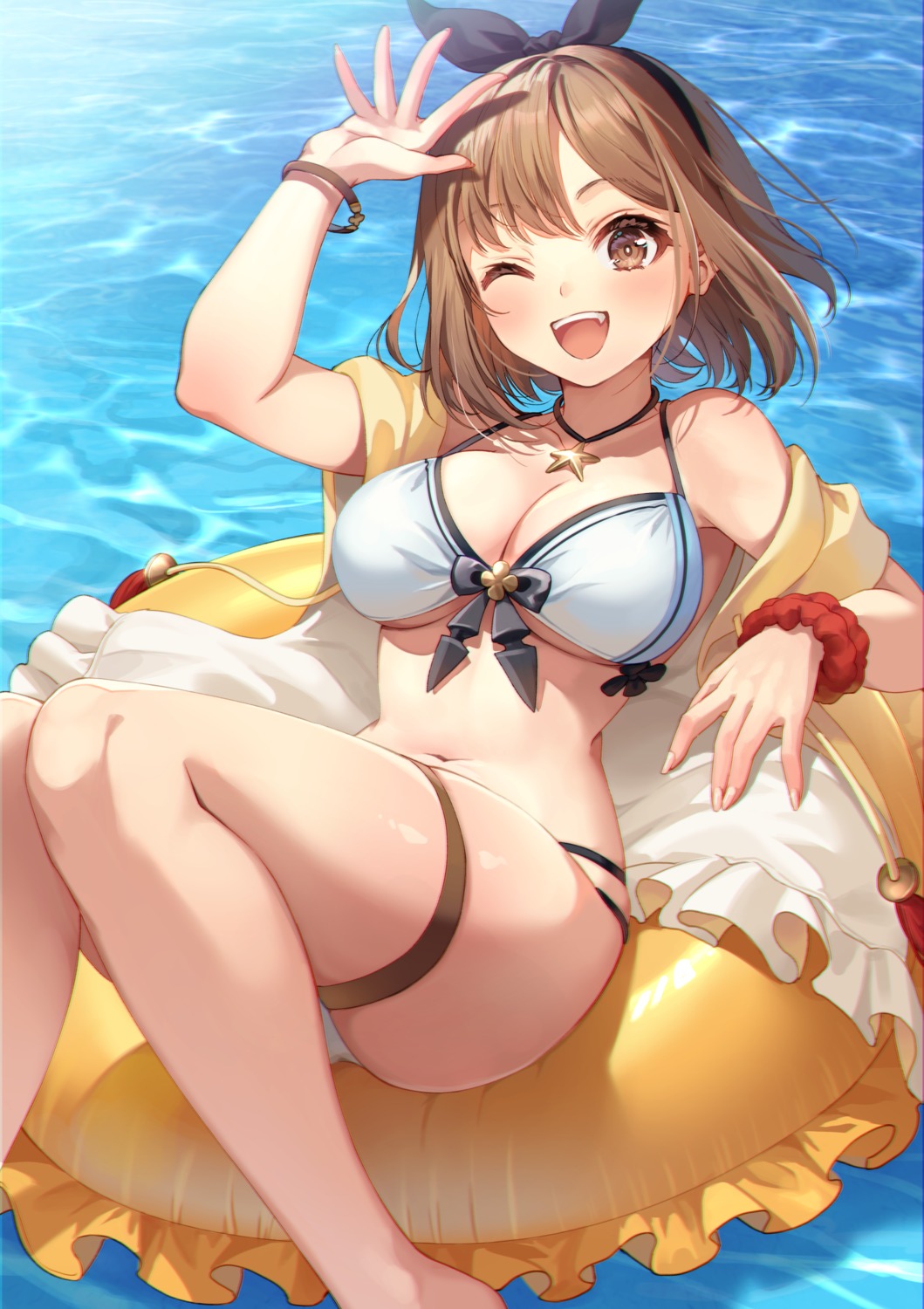 atelier atelier_ryza bikini garter kuze_kaname open_shirt reisalin_stout swimsuits