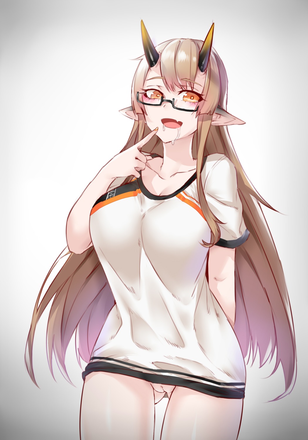 horns megane pointy_ears pussy uncensored xiangzi_box