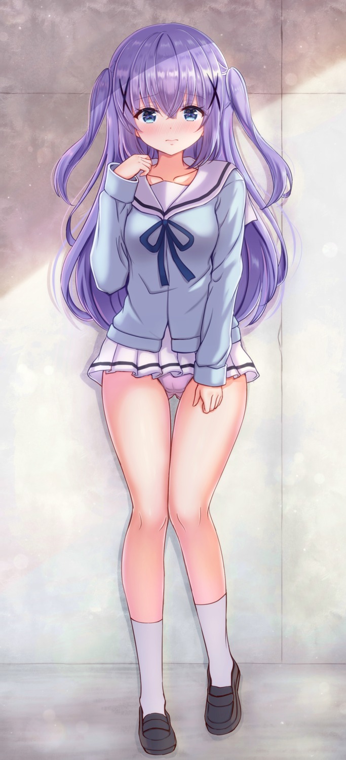 cameltoe gochuumon_wa_usagi_desu_ka? kafuu_chino pantsu sakuraume seifuku skirt_lift sweater