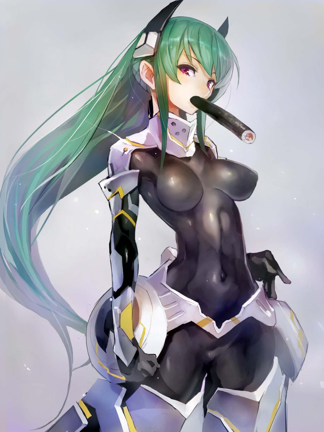 armor bodysuit erect_nipples jpeg_artifacts menou_kaname phantasy_star_online_2 taishi_(picchiridou)