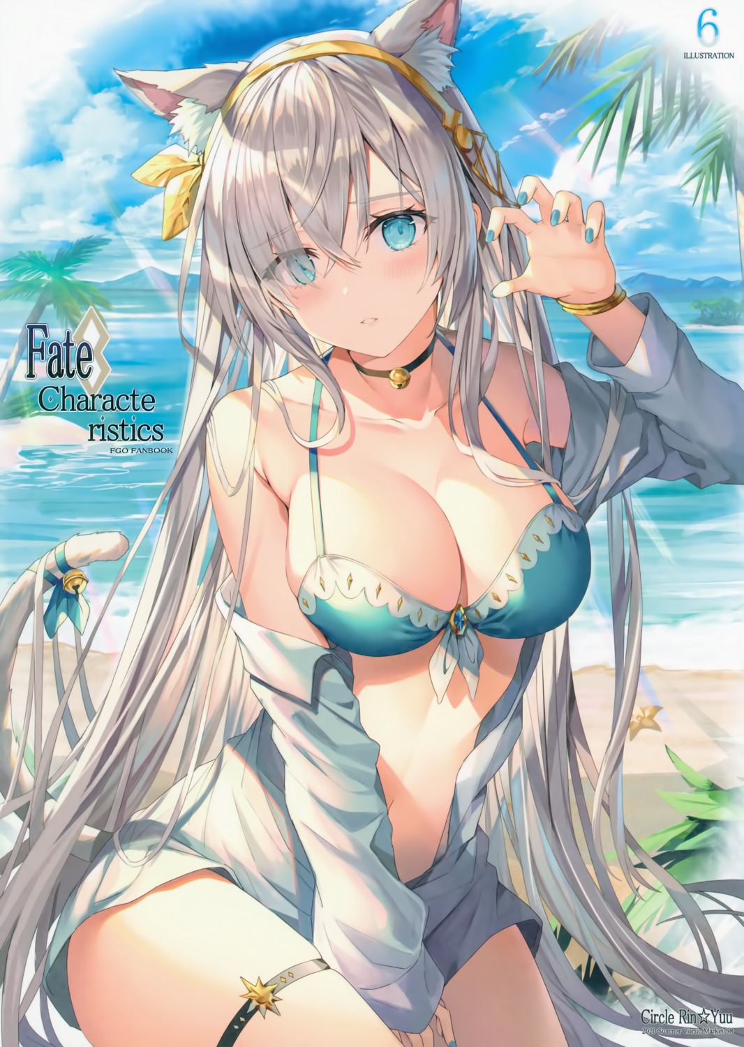 rin yuu fate grand order anastasia fate grand order animal ears bikini top cleavage garter open shirt swimsuits tail 659871 yande re shirt swimsuits tail 659871 yande re