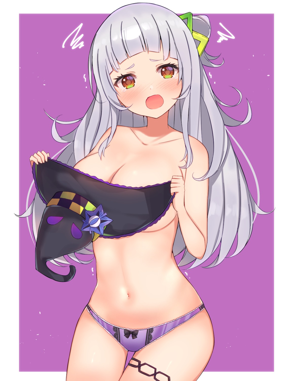 garter hololive mi_taro333 murasaki_shion pantsu topless witch