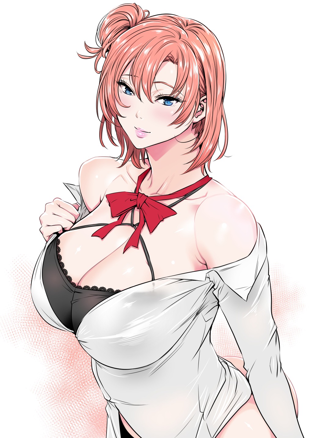 bottomless bra cleavage fei open_shirt yahari_ore_no_seishun_lovecome_wa_machigatteiru. yuigahama_yui