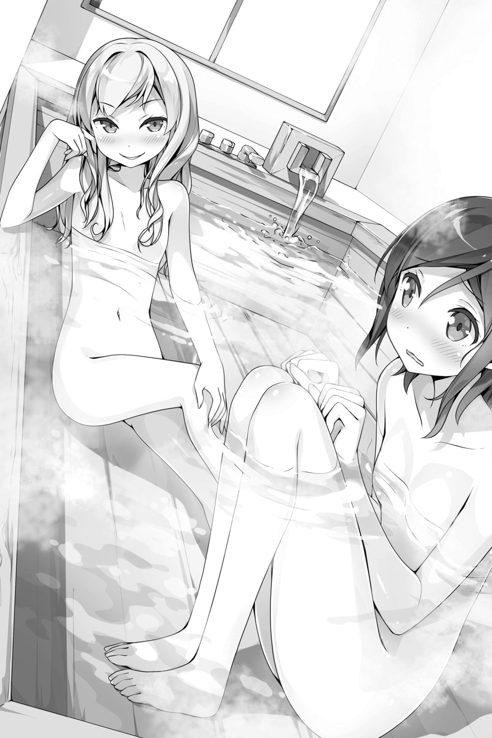 bathing hashima_chihiro imouto_sae_ireba_ii. kantoku monochrome naked onsen oono_ashley wet