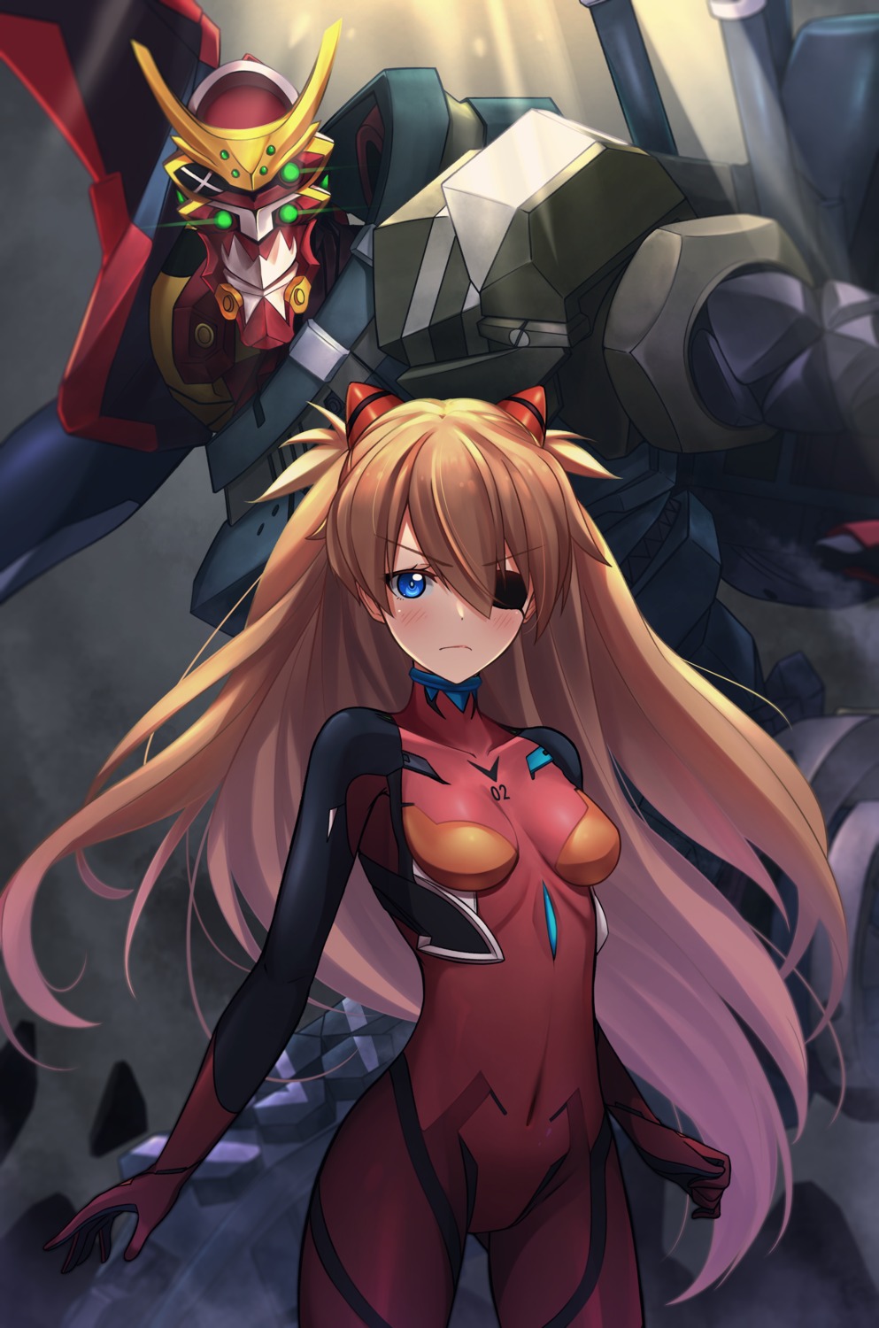 bodysuit eyepatch mecha mr2d neon_genesis_evangelion souryuu_asuka_langley