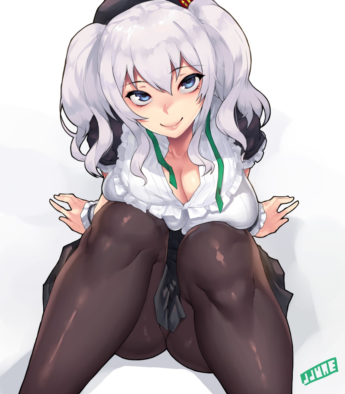 cleavage jjune kantai_collection kashima_(kancolle) pantyhose