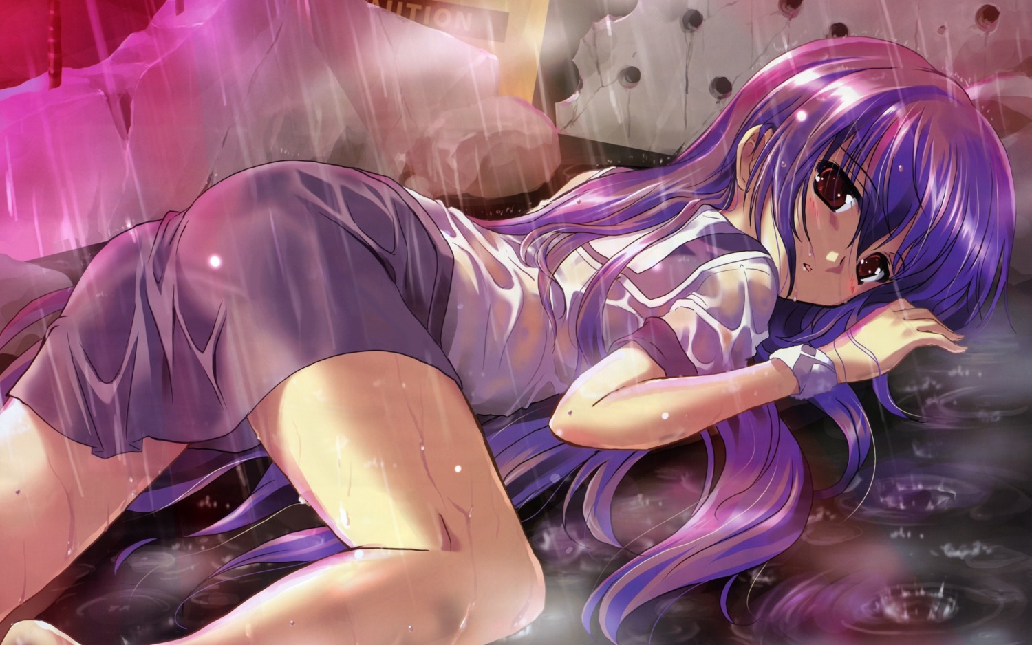 iriya_kana iriya_no_sora_ufo_no_natsu komatsu_e-ji see_through seifuku wallpaper wet_clothes