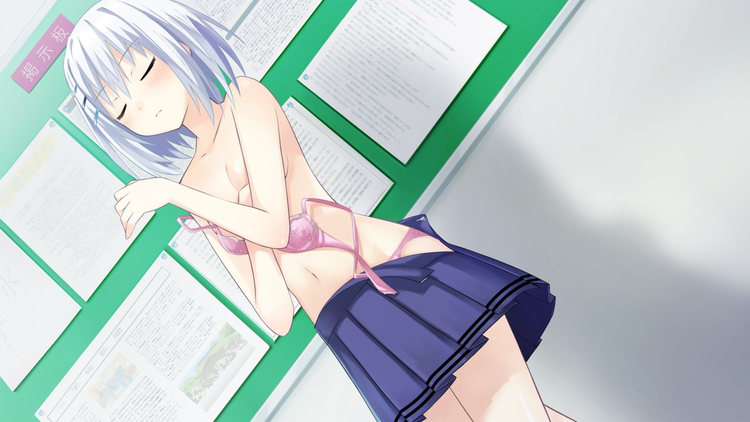 bra breast_hold date_a_live pantsu tobiichi_origami tsunako undressing