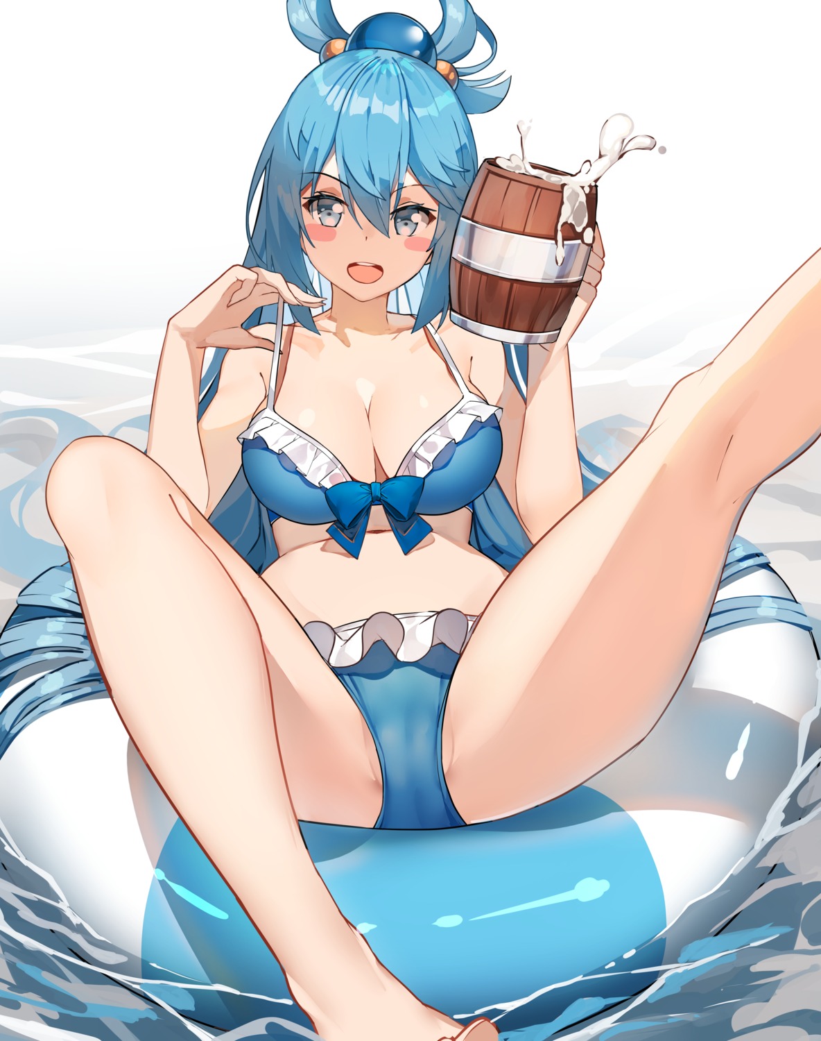 aqua_(konosuba) bikini cameltoe cleavage kono_subarashii_sekai_ni_shukufuku_wo! swimsuits vierzeck