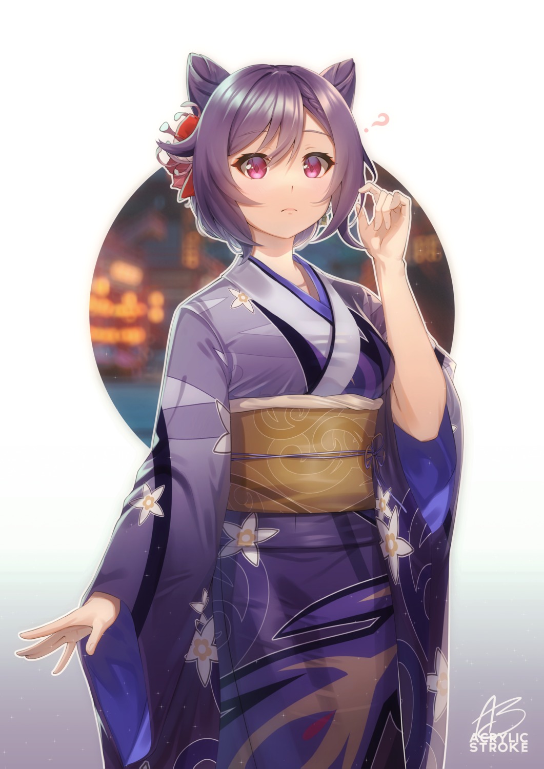 acrylicstroke genshin_impact keqing kimono