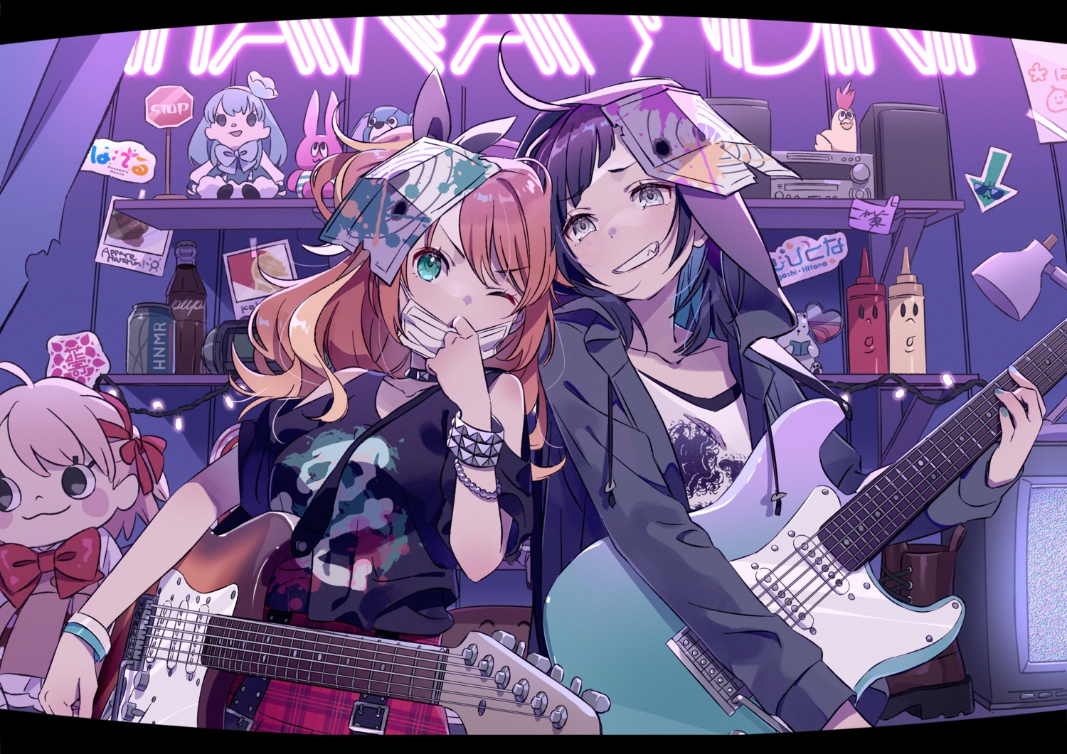 guitar hanamaru_hareru hanayori_joshiryou hechima kano_mahoro kohigashi_hitona nonomiya_nonono