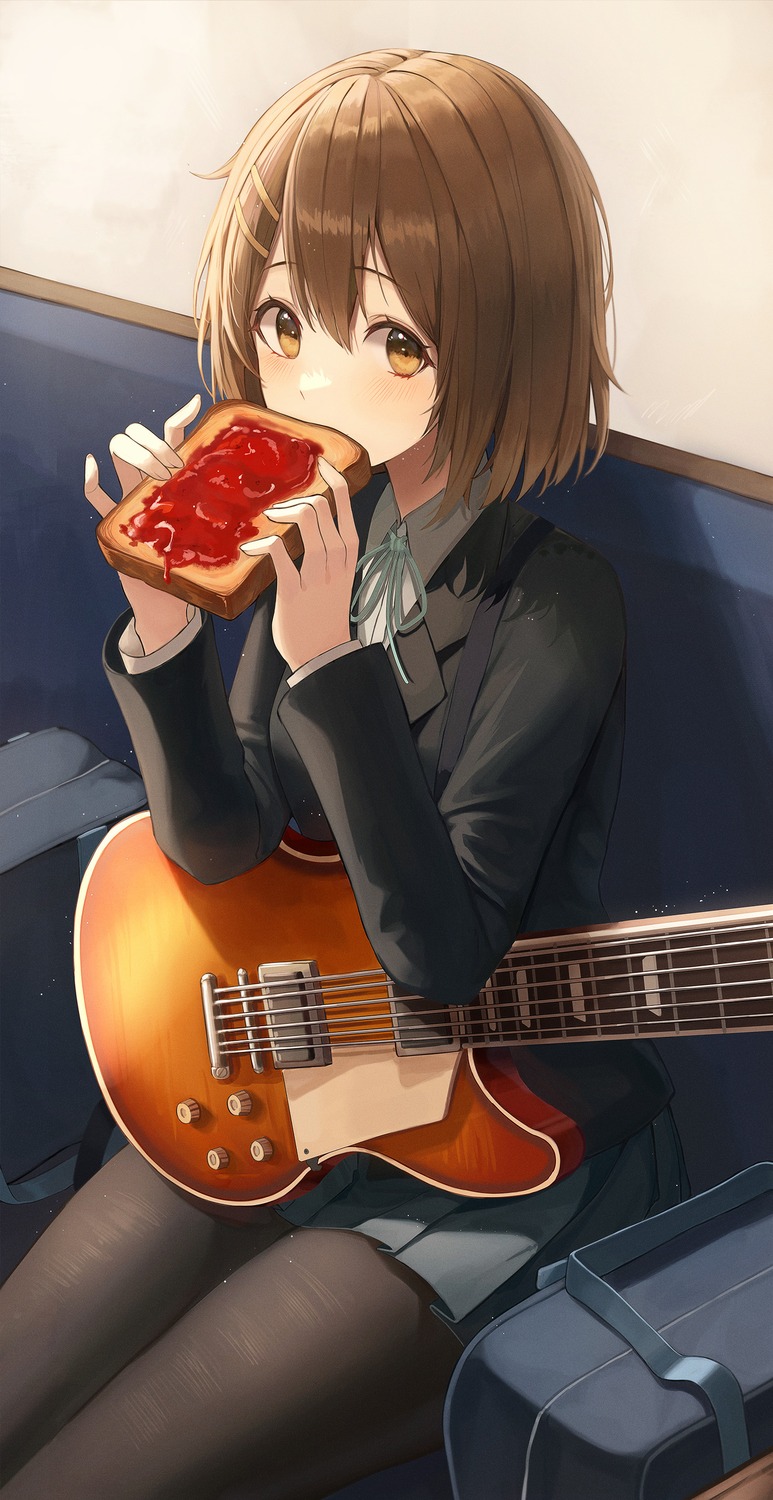 2gong_(9ujin_) guitar hirasawa_yui k-on! pantyhose seifuku