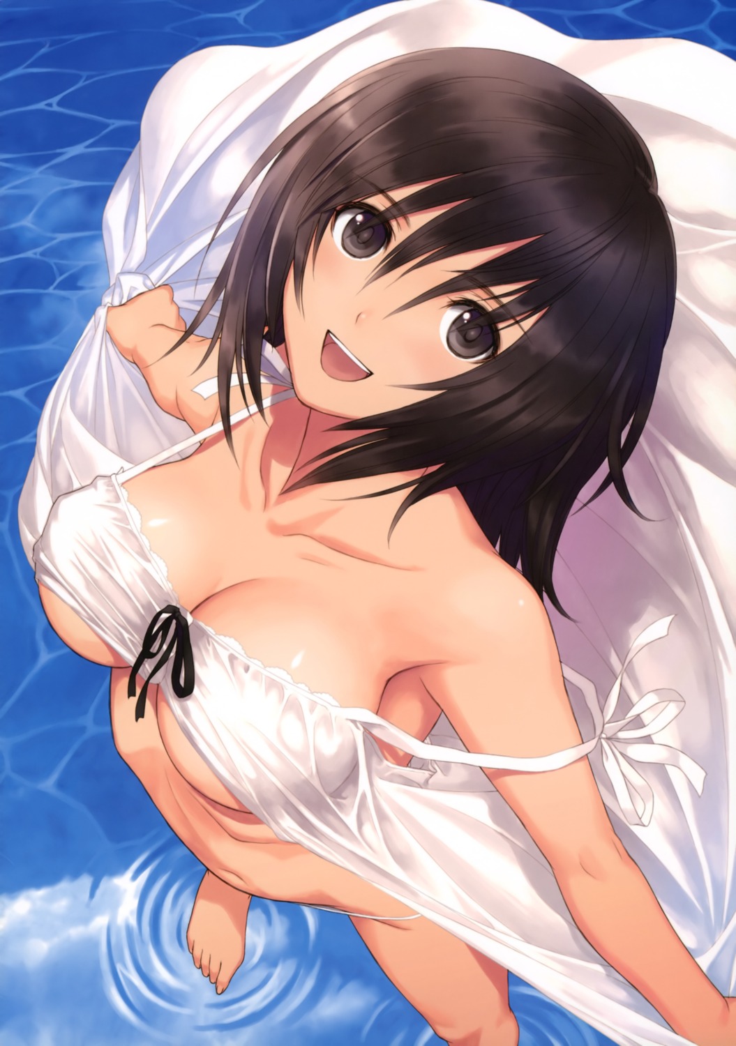 cleavage dress feet no_bra open_shirt pantsu summer_dress tony_taka underboob