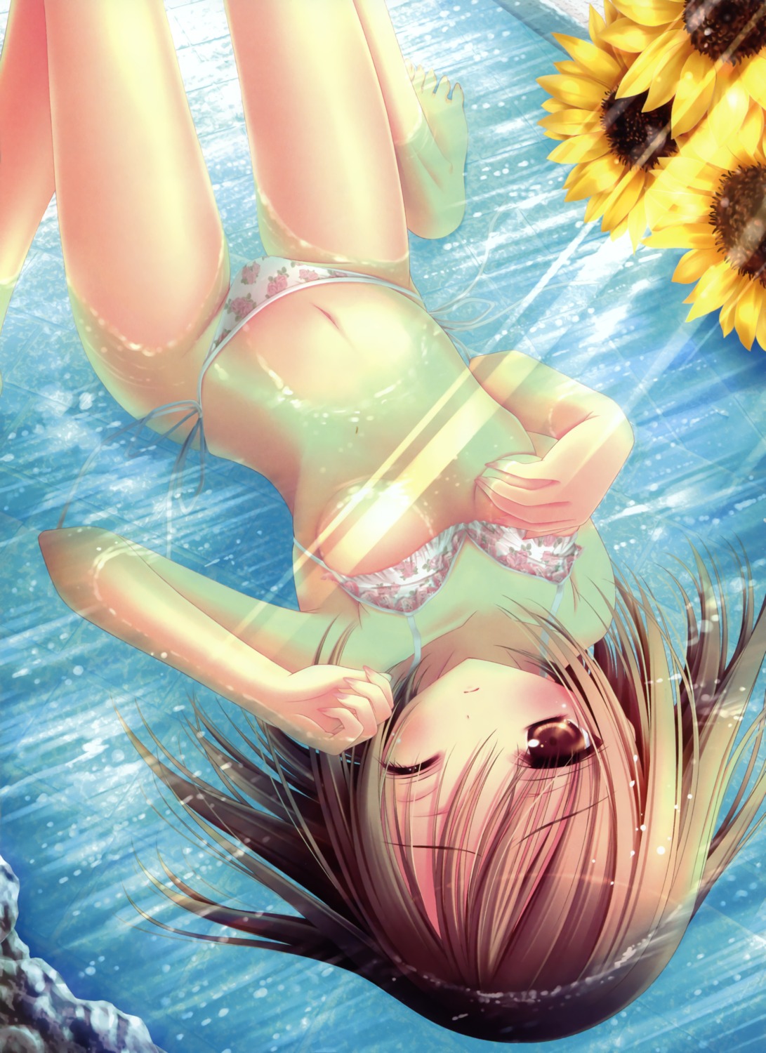 bikini breast_hold breasts kashii_airi loli ro-kyu-bu! swimsuits tinkle wet