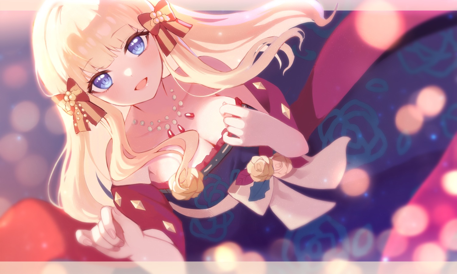 cleavage dress hasu_(velicia) no_bra princess_connect princess_connect!_re:dive sasaki_saren