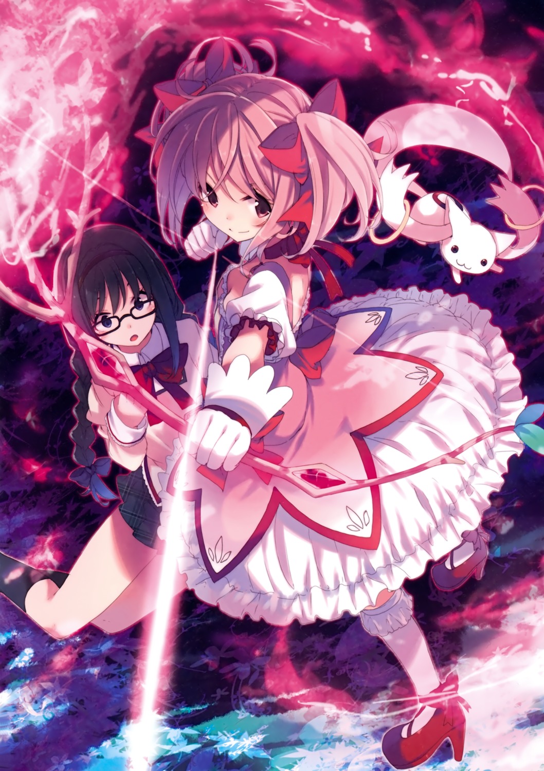 akemi_homura heels kaname_madoka kyubey mahou_shoujo_madoka_magica megane seifuku sou weapon