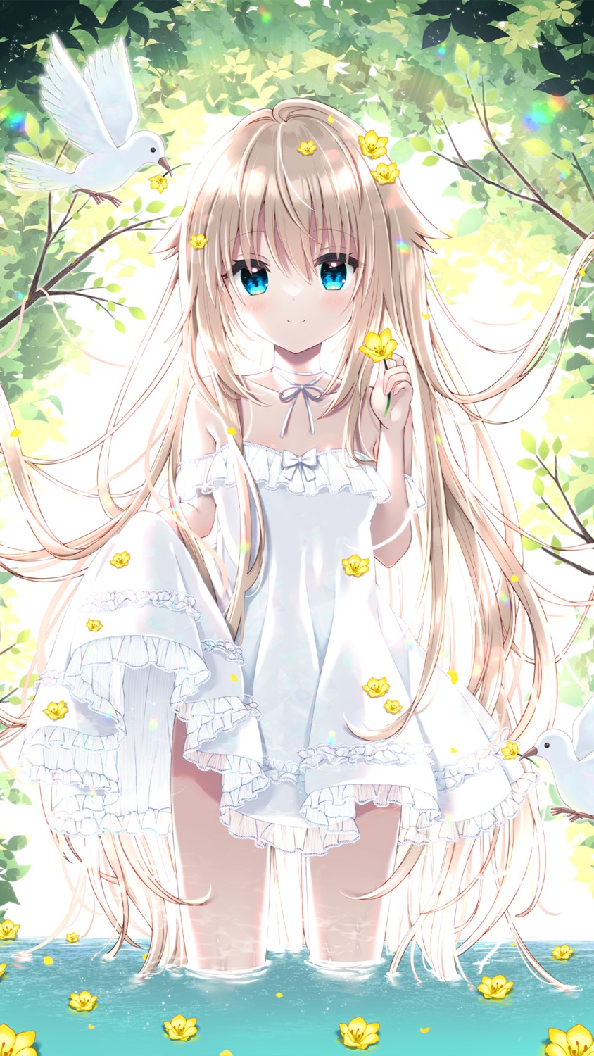 dress emori_miku_project see_through skirt_lift summer_dress uchuuneko wet