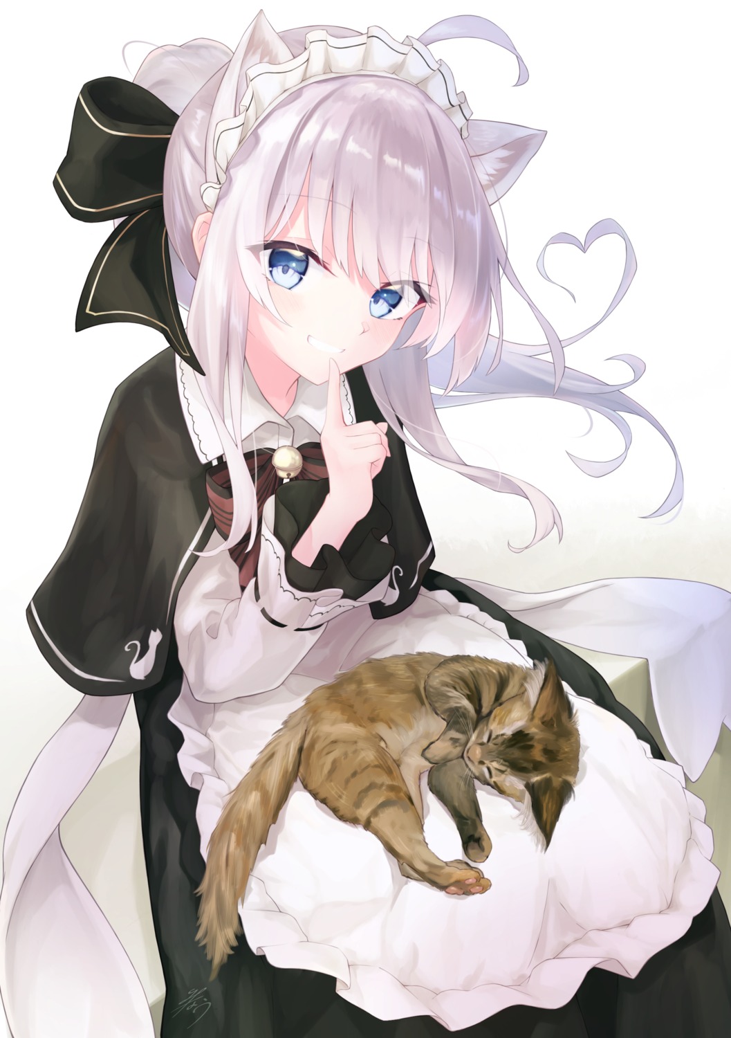 animal_ears elaina_(majo_no_tabitabi) maid majo_no_tabitabi minau37 neko nekomimi