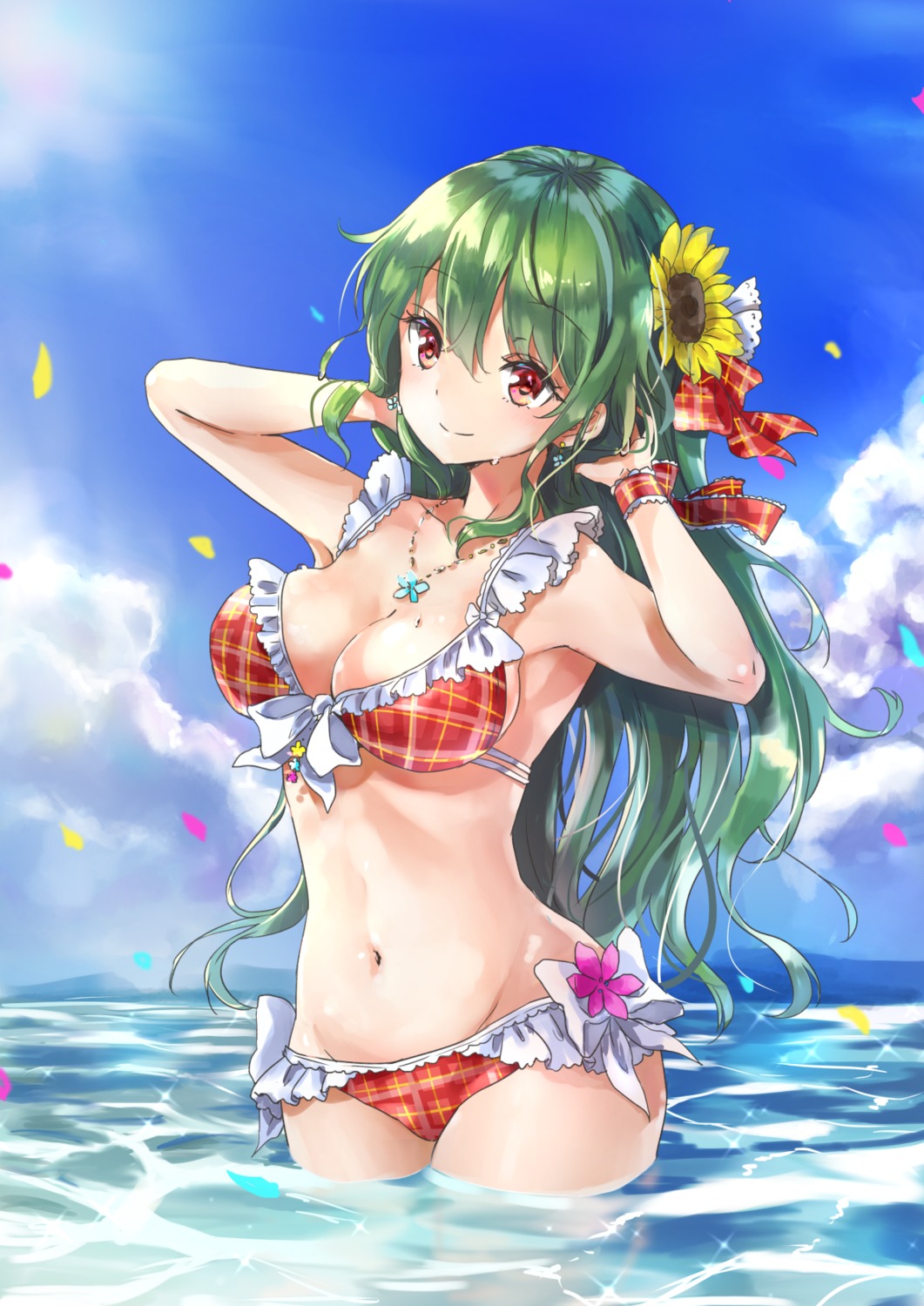 bikini cleavage kazami_yuuka shironeko_yuuki swimsuits touhou wet