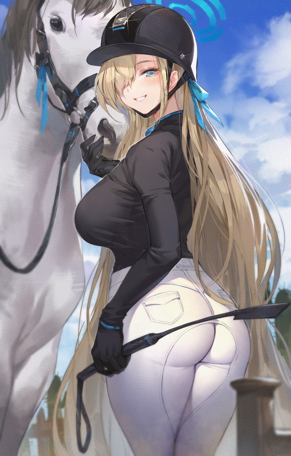 ass blue_archive halo ichinose_asuna lxkate weapon