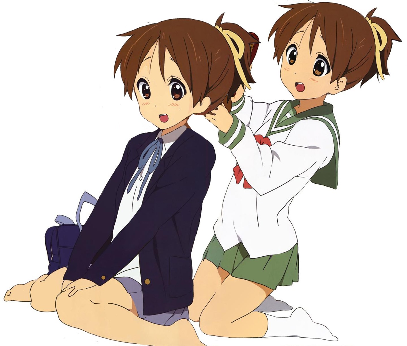 hirasawa_ui hirasawa_yui k-on! seifuku