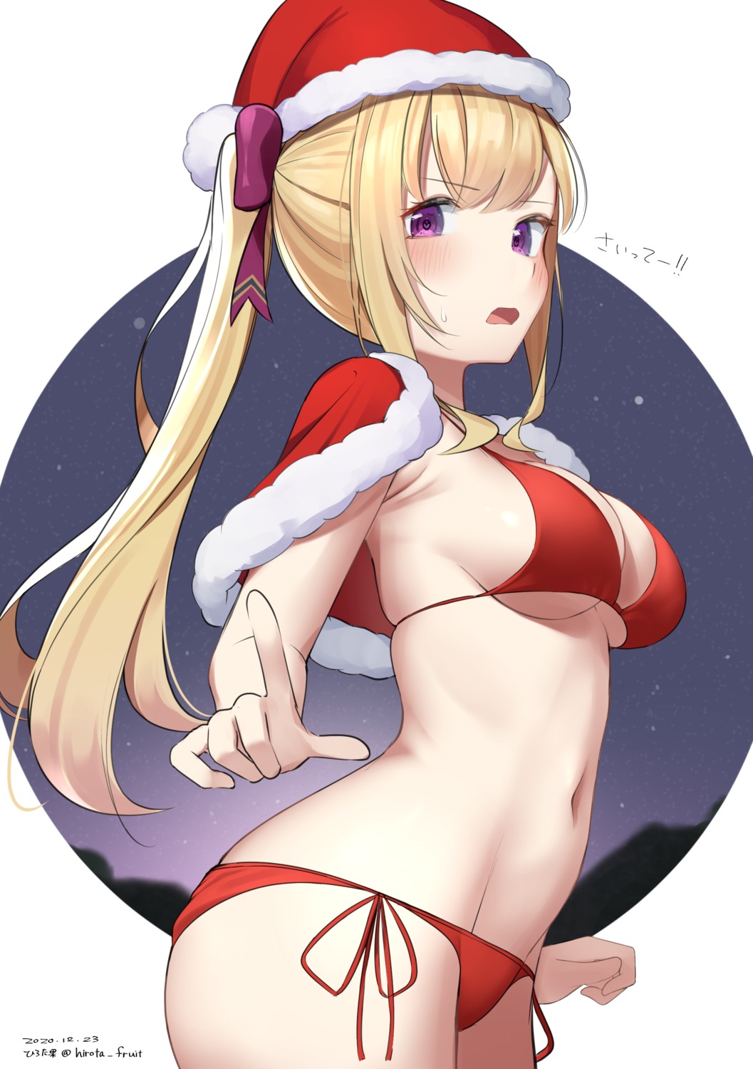 bikini christmas cleavage hirota_fruit nijisanji nijisanji_seeds swimsuits takamiya_rion