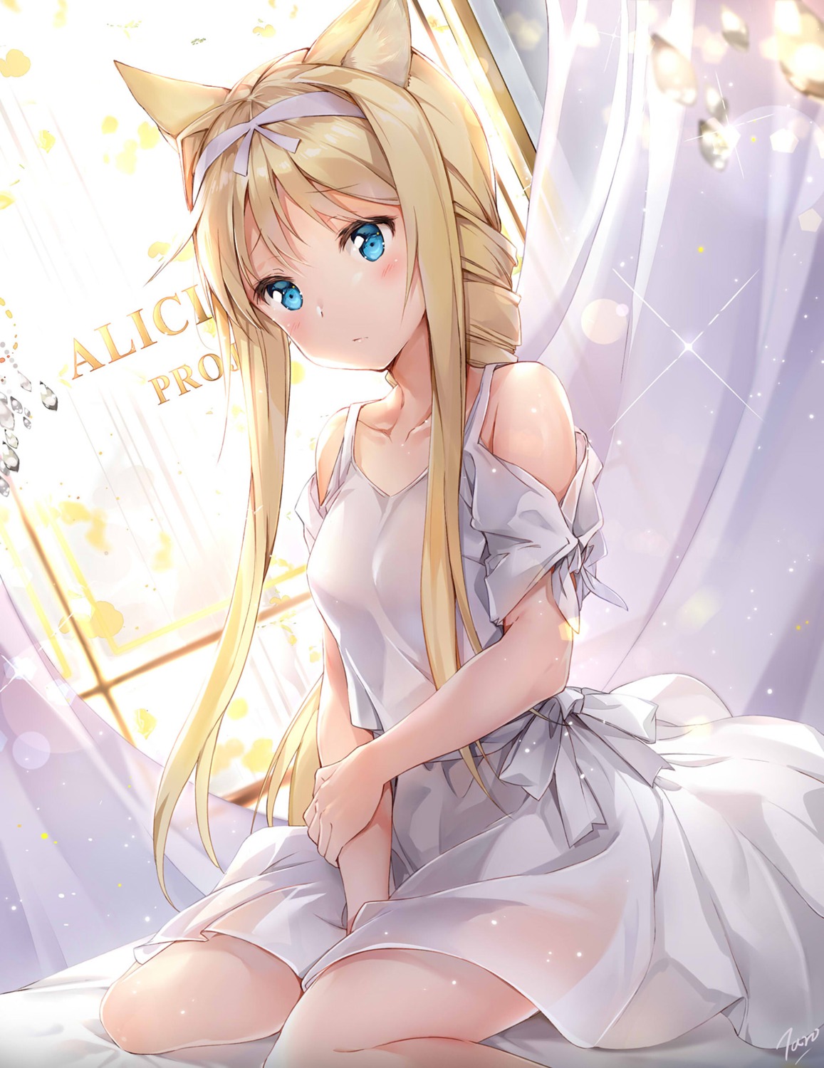 alice_zuberg animal_ears dress see_through sword_art_online taro_(ultrataro)