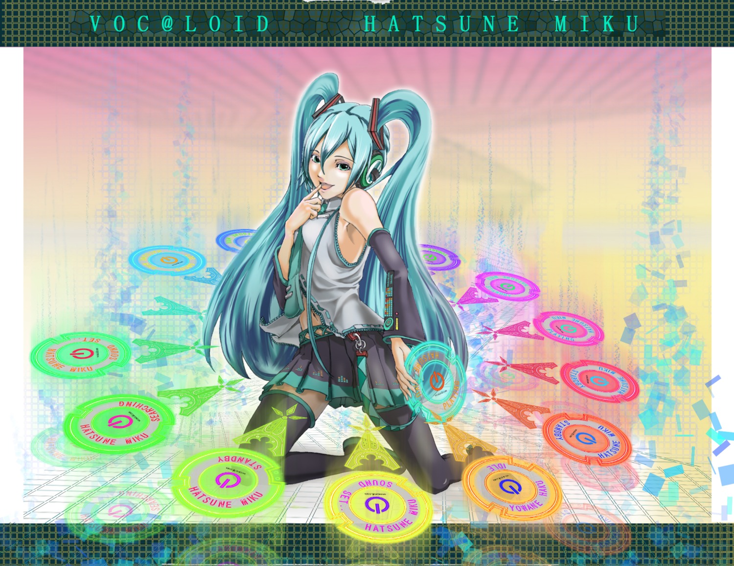 hatsune_miku thighhighs tribal-nao vocaloid