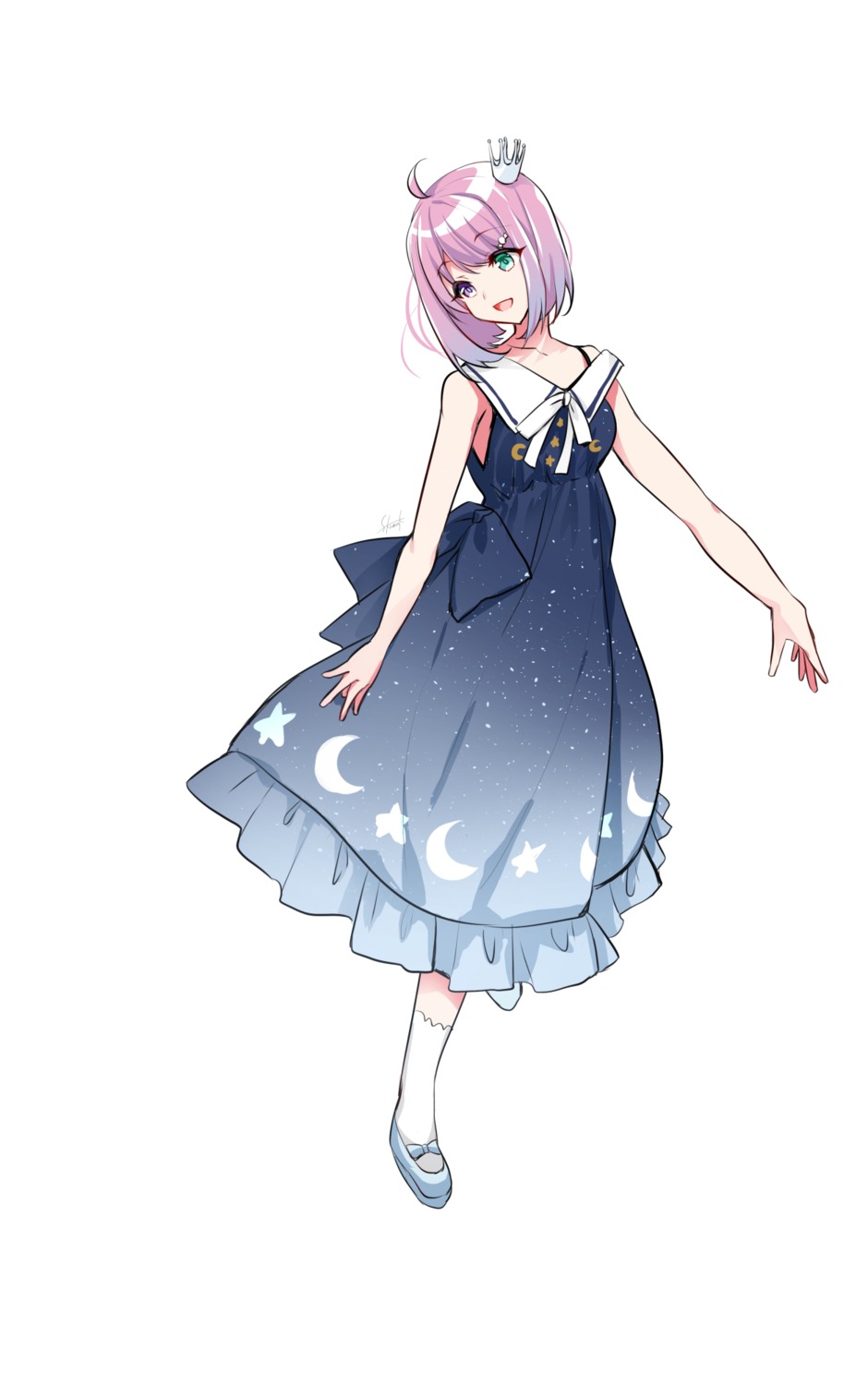 dress heterochromia himemori_luna hololive sasakuma_kyouta