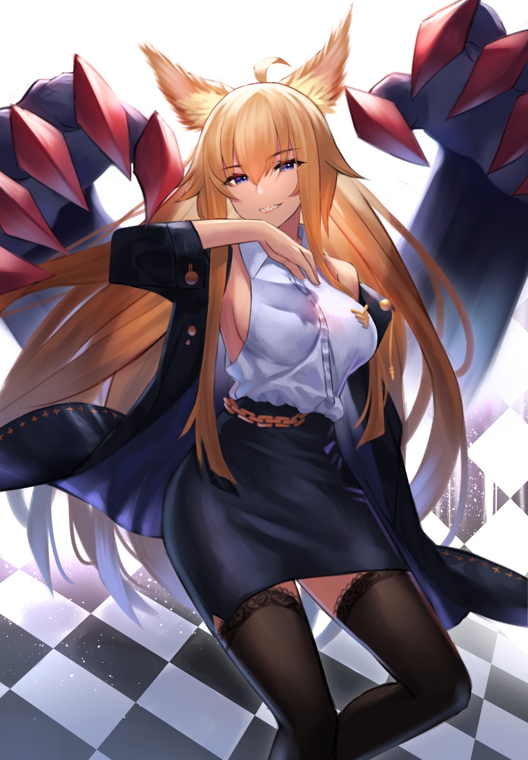 animal_ears lordol no_bra thighhighs uniform