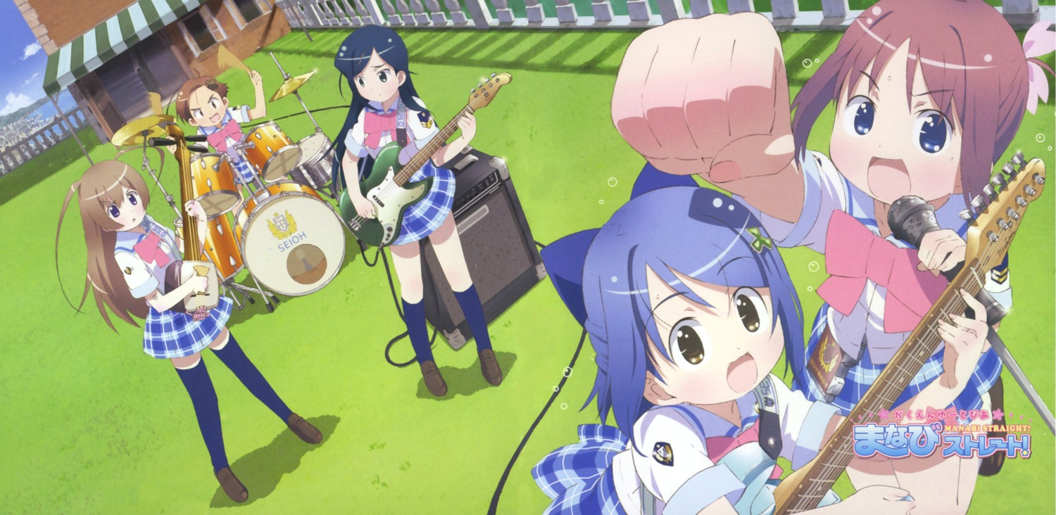 amamiya_manami etoh_mei fixed gakuen_utopia_manabi_straight guitar inamori_mika odori_momoha seifuku uehara_mutsuki