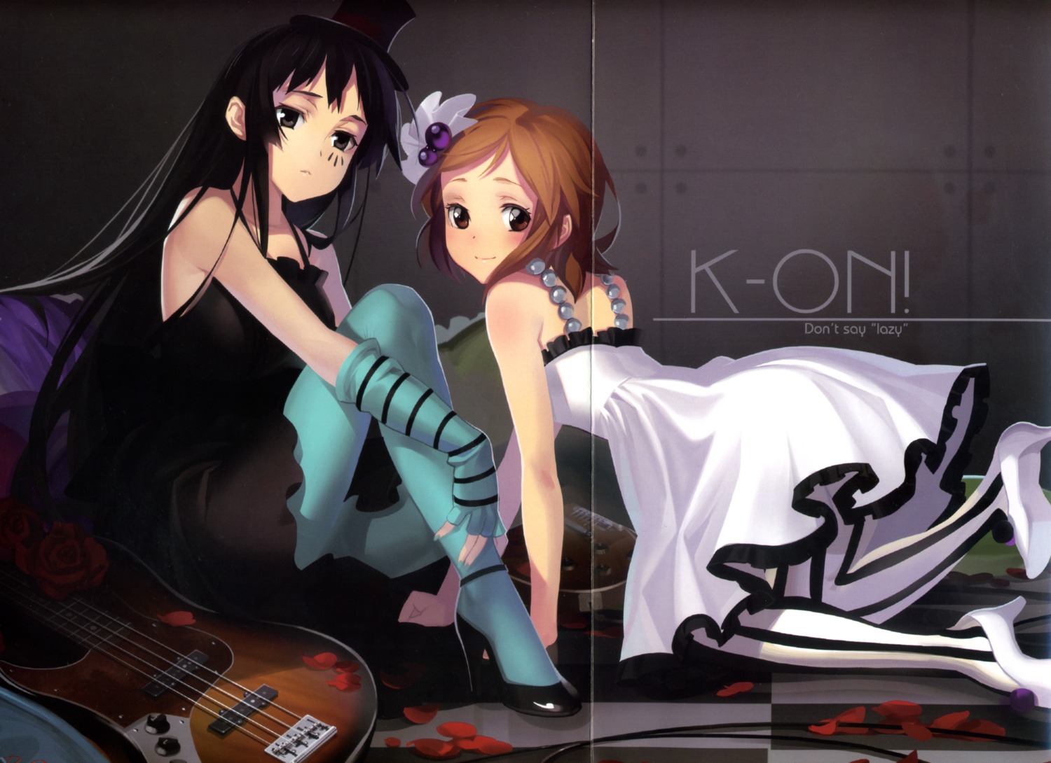 akiyama_mio alphonse crease fixme guitar hirasawa_yui k-on! pantyhose screening