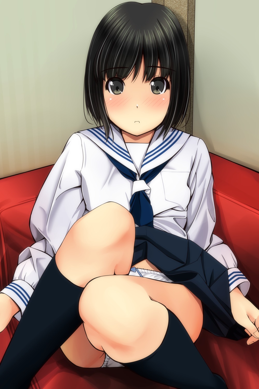 matsunaga_kouyou pantsu seifuku skirt_lift