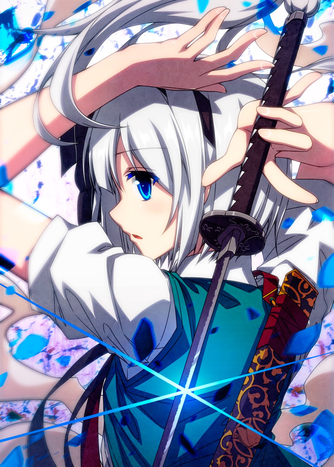 konpaku_youmu sazanami_mio sword touhou