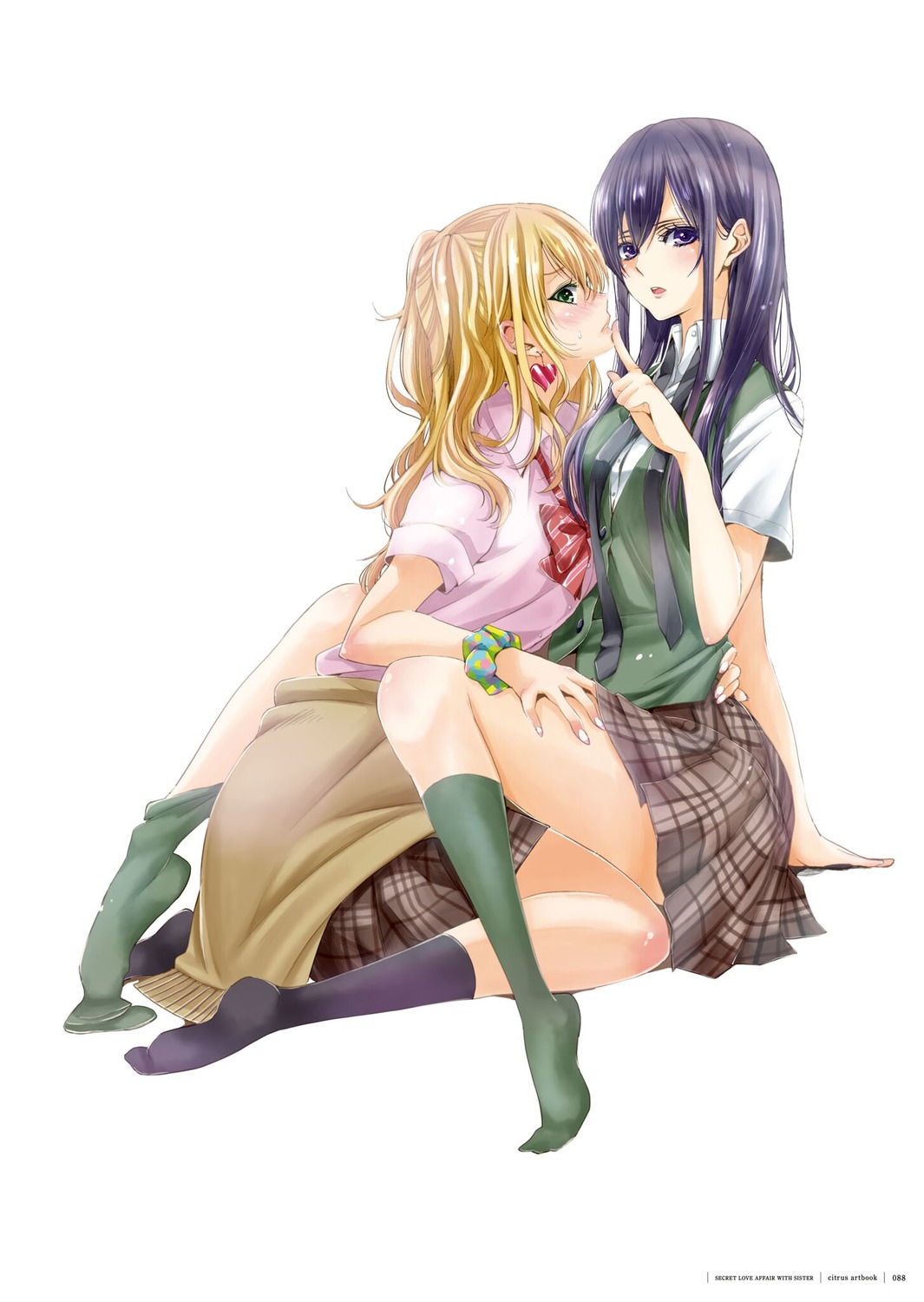 aihara_mei aihara_yuzu_(citrus) citrus_(manga) saburouta seifuku sweater yuri