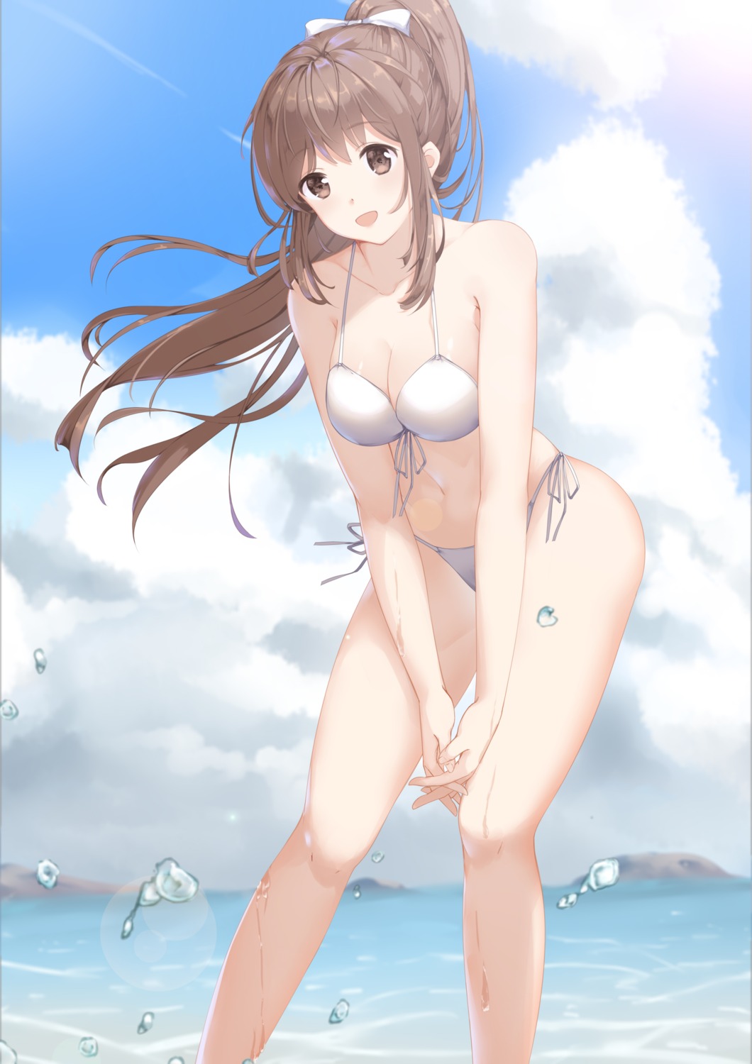 bikini cleavage daidai_gege swimsuits wet