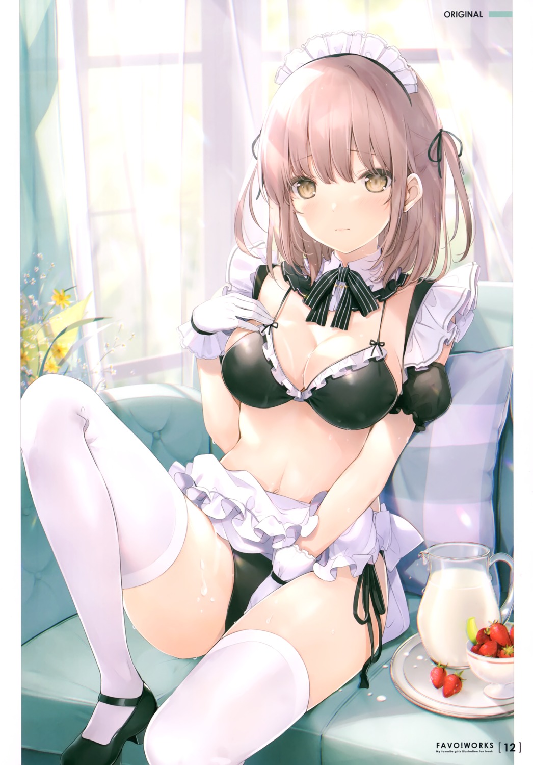 6u bra cleavage eternal_land maid pantsu thighhighs