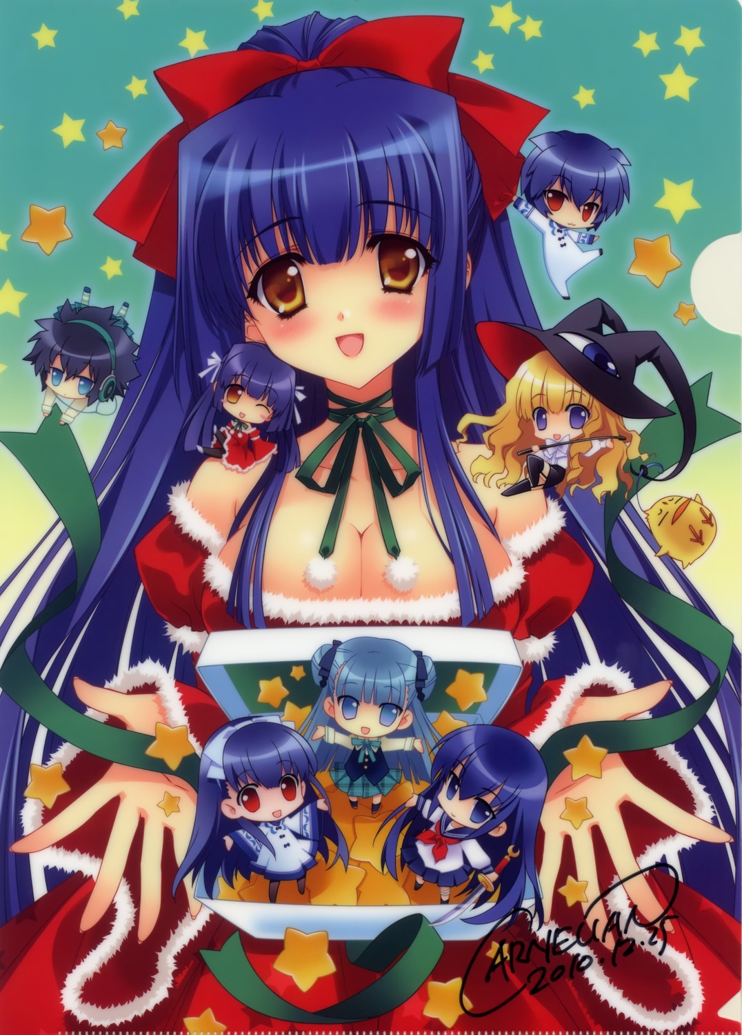 autographed azuma_hazuki carnelian chibi christmas cleavage crossover headphones kao_no_nai_tsuki kawakabe_momoka kuraki_mizuna kuraki_suzuna lilith orbit pantyhose para-sol seifuku sword thighhighs touka_gettan yami_to_boushi_to_hon_no_tabibito yatabe_miu yatabe_noa