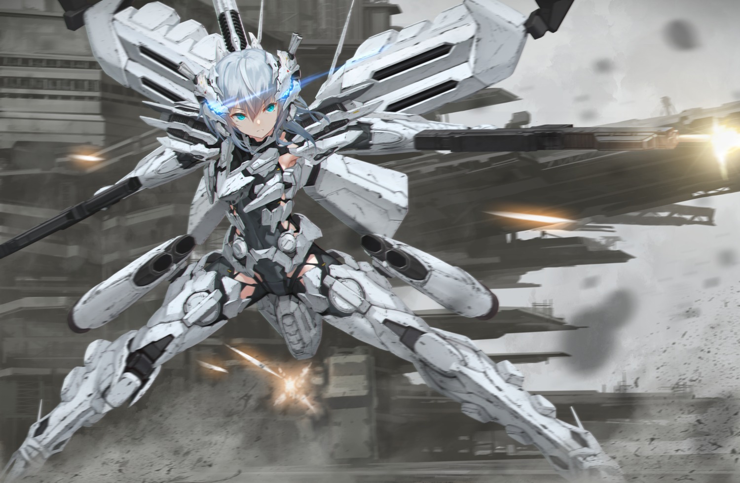 armored_core:_for_answer bodysuit gun mecha_musume tom-neko_(zamudo_akiyuki)