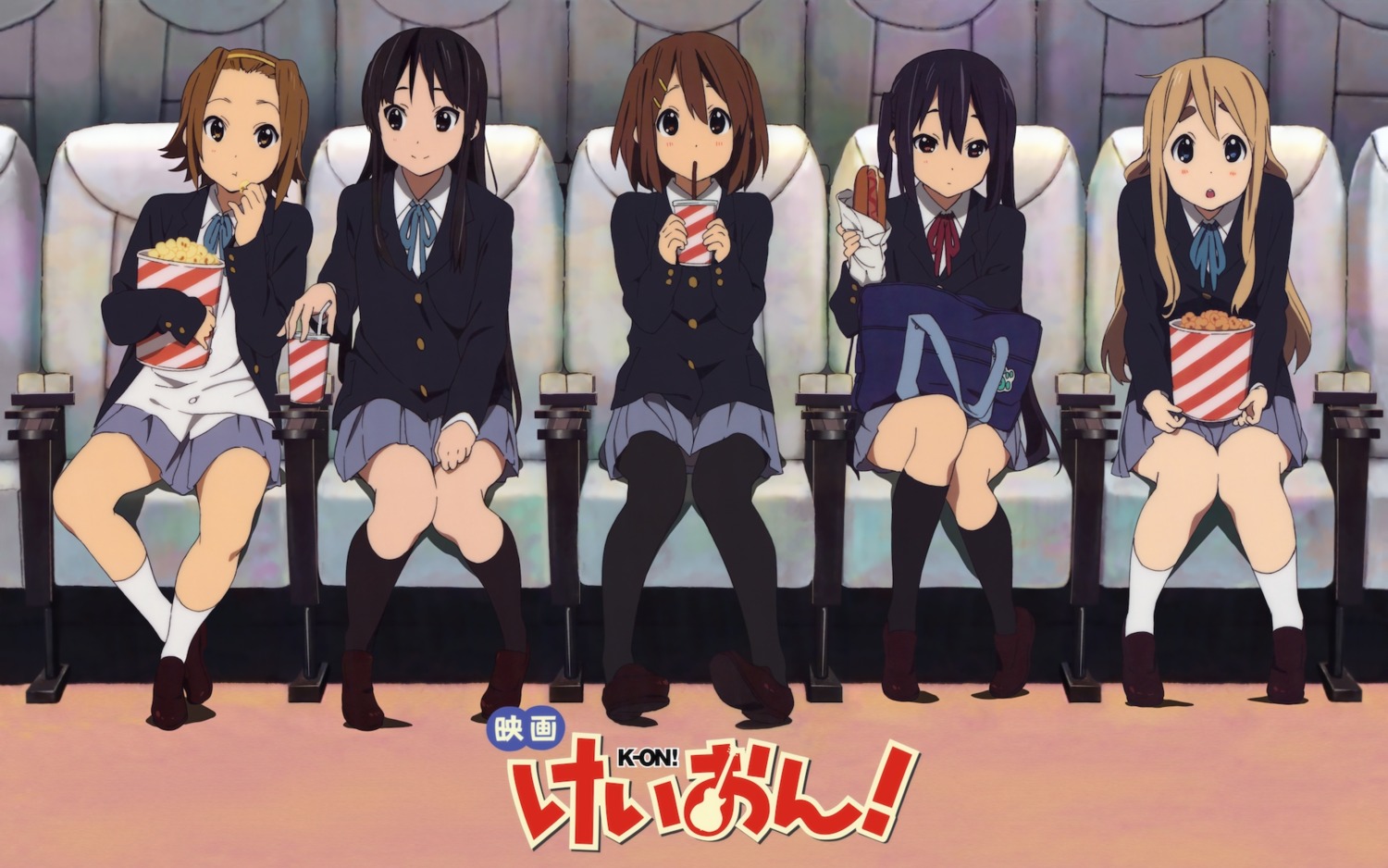 akiyama_mio hirasawa_yui horiguchi_yukiko k-on! kotobuki_tsumugi nakano_azusa pantyhose seifuku tainaka_ritsu wallpaper