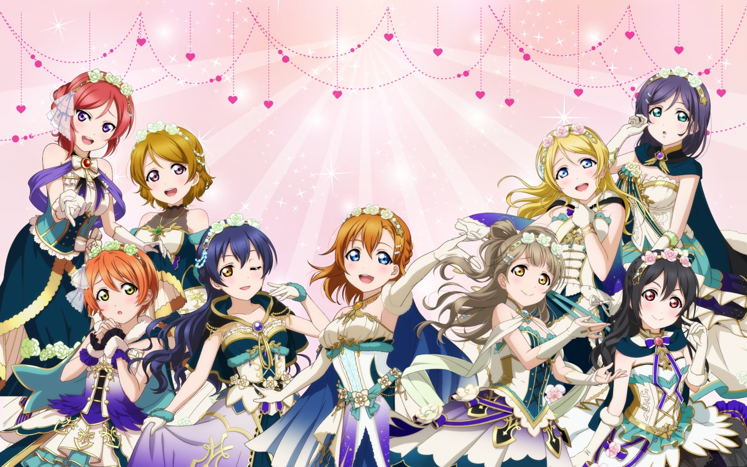 ayase_eli cleavage hoshizora_rin koizumi_hanayo kousaka_honoka love_live! love_live!_school_idol_festival minami_kotori nishikino_maki sonoda_umi toujou_nozomi wallpaper yazawa_nico