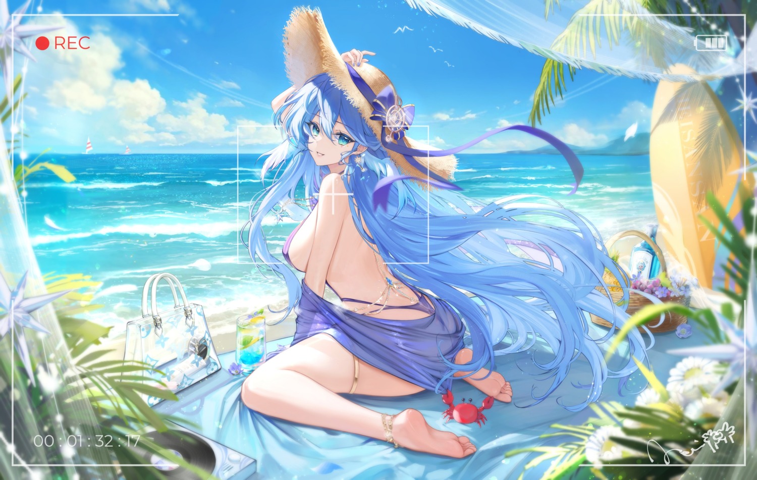 ass bikini garter honkai:_star_rail jpeg_artifacts meisansan robin see_through swimsuits thong wings