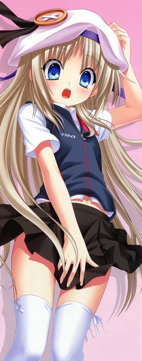 key kud_wafter little_busters! na-ga noumi_kudryavka seifuku skirt_lift thighhighs