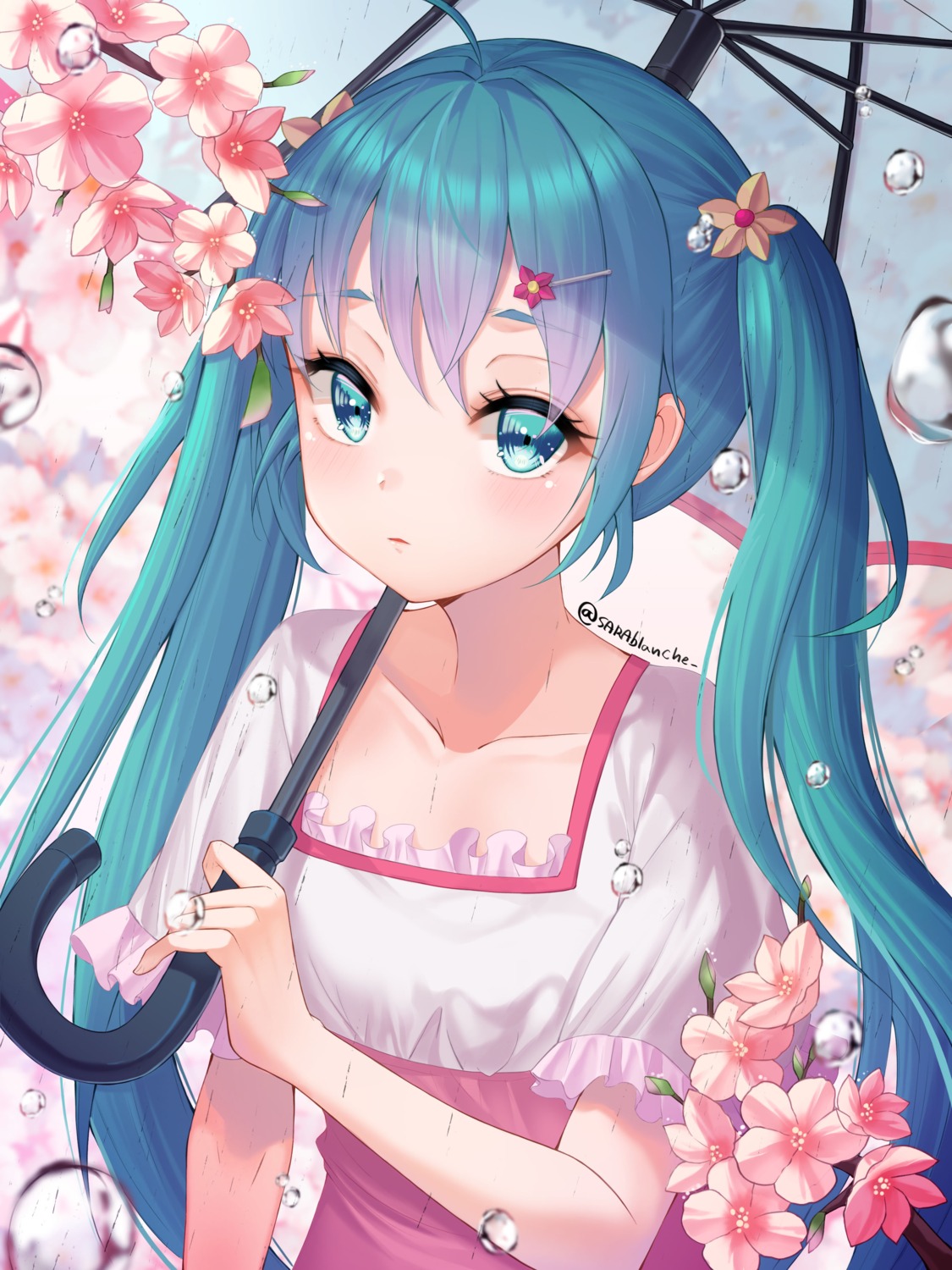 hatsune_miku sarablanche umbrella vocaloid