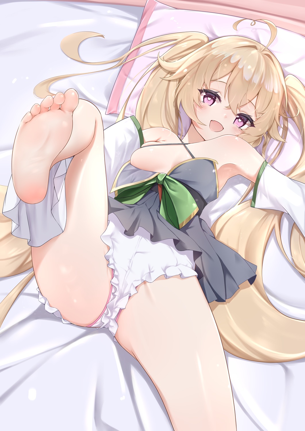 attilio_regolo_(azur_lane) azur_lane feet loli no_bra pantsu qian_hen skirt_lift thong