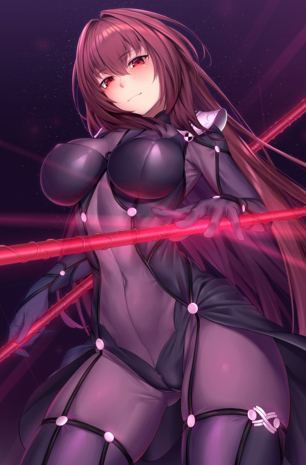 armor bodysuit cameltoe fate/grand_order lun7732 scathach_(fate/grand_order) weapon