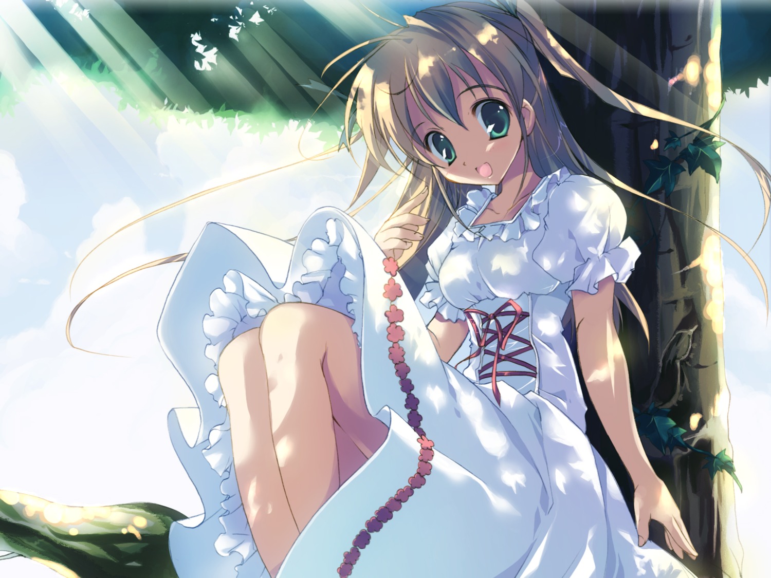 dress mikeou pink_chuchu summer_dress wallpaper