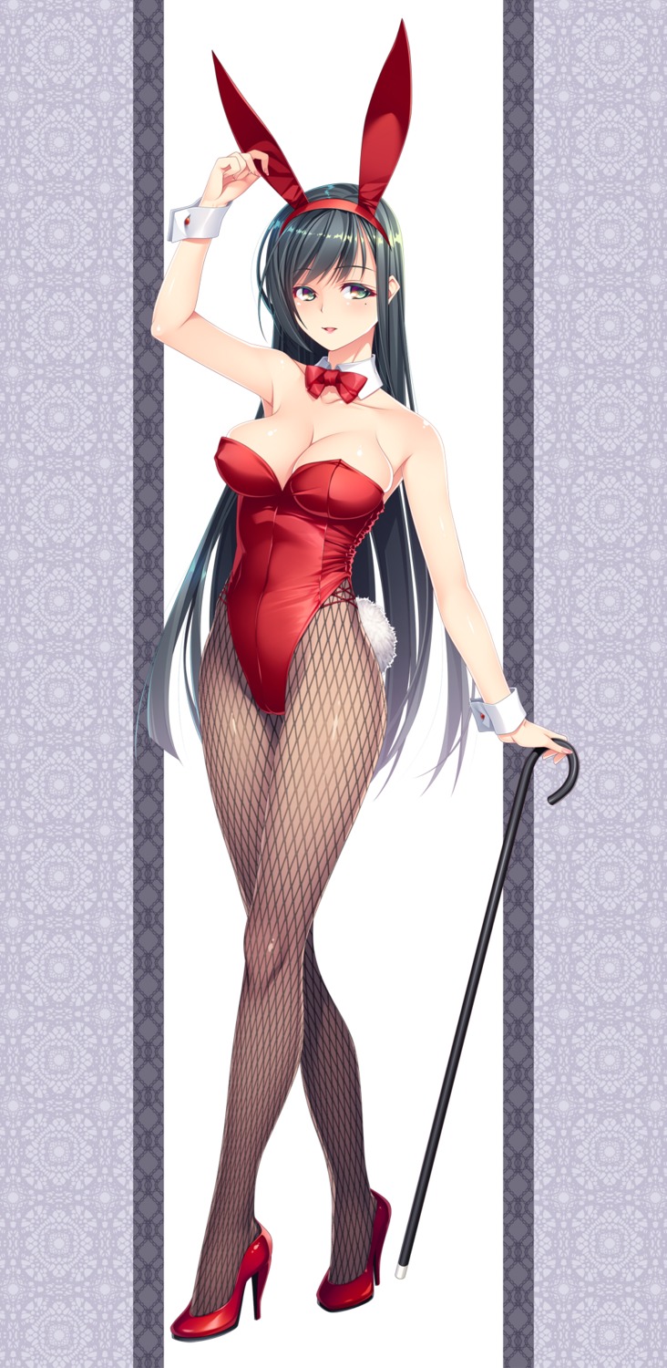 animal_ears bunny_ears bunny_girl cleavage fishnets heels nyangoro pantyhose tail