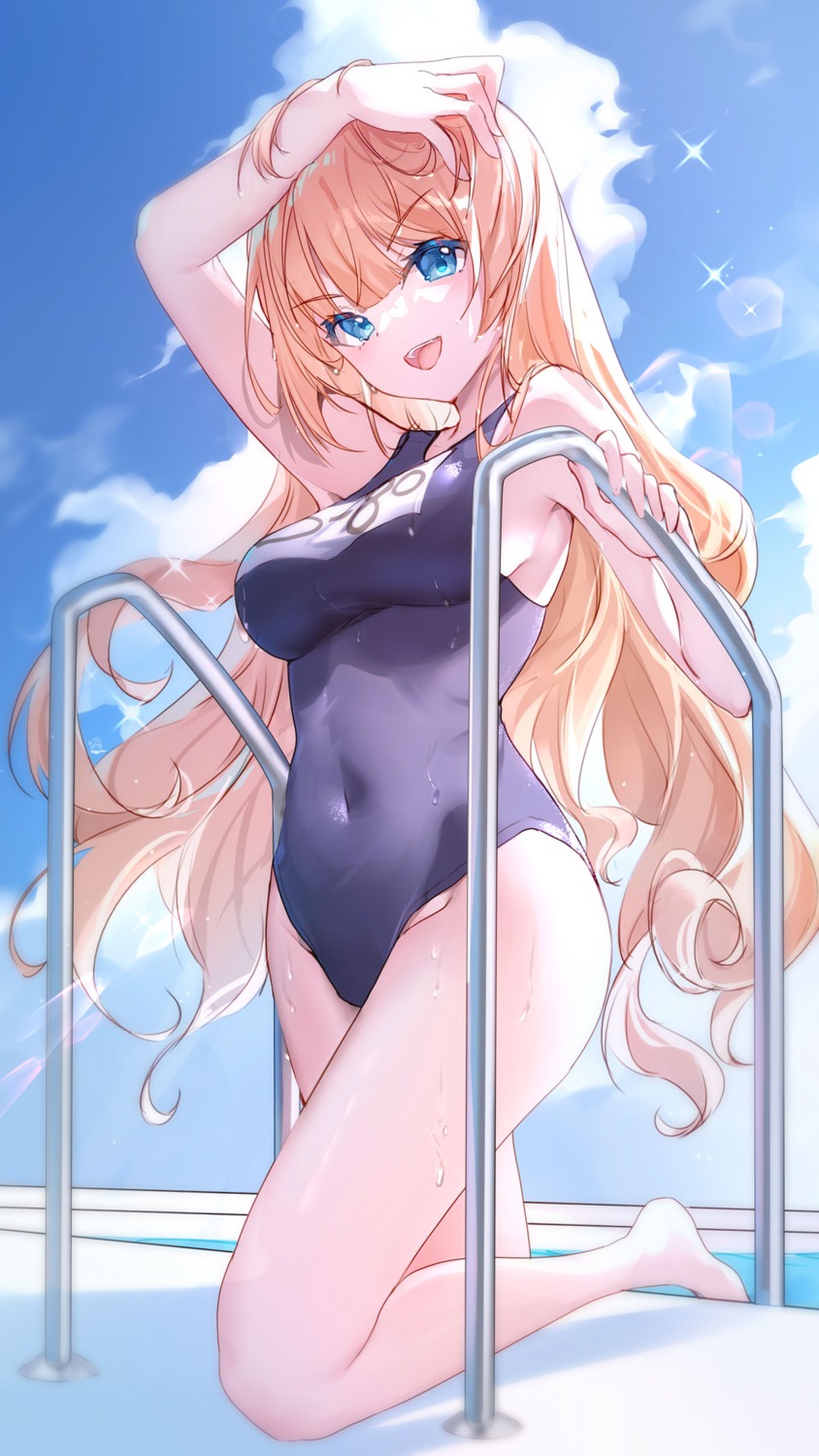 artist_revision bison_cangshu school_swimsuit swimsuits wet zhanjianshaonv